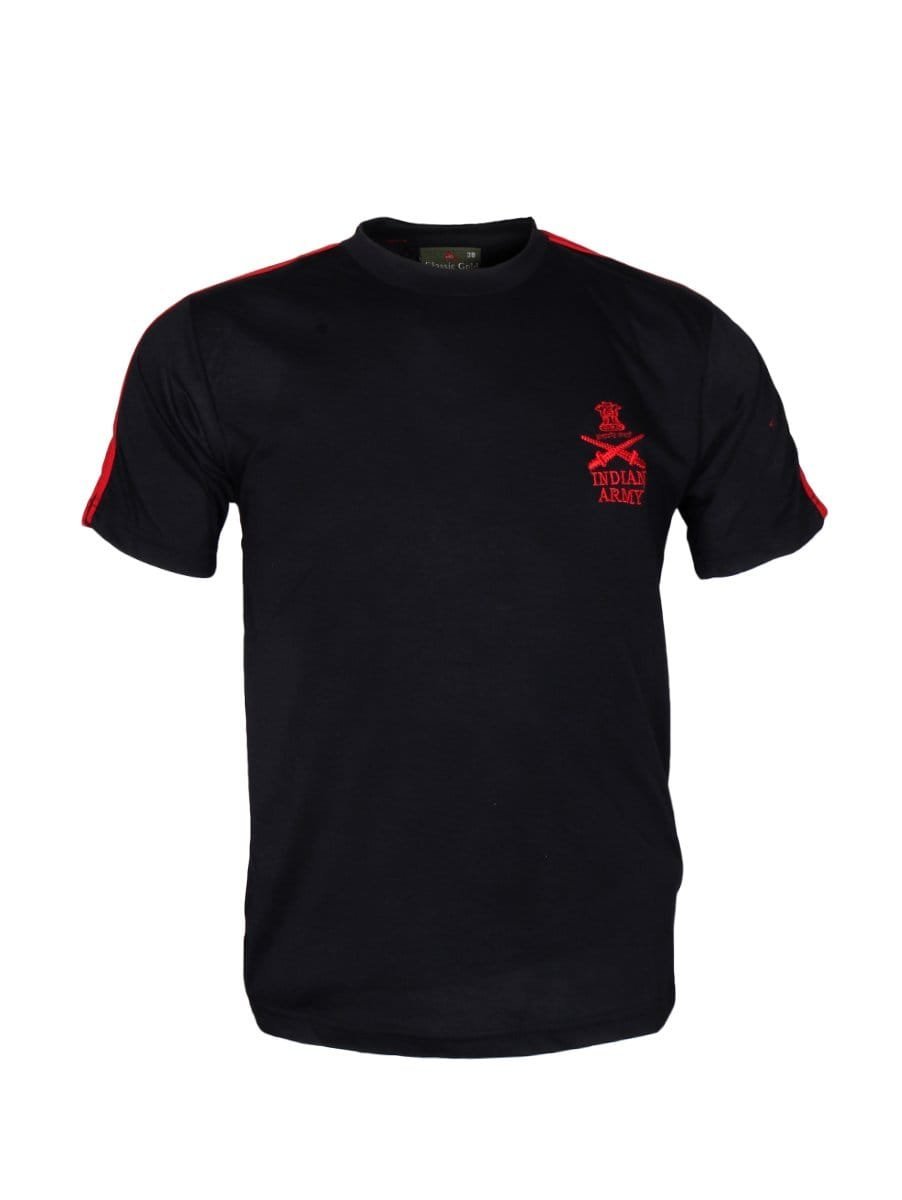 INDIAN ARMY BLACK T SHIRT SWASTIC POLICE STORE